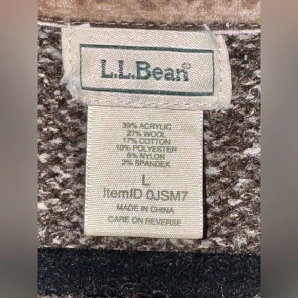 Women’s L.L. Bean wool blend brown knit buttoned Cardigan size Large - Picture 4 of 10